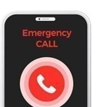 亮着Emergency CALL画面的手机