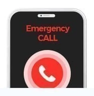 亮着Emergency CALL画面的手机